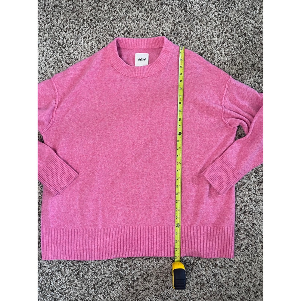 Aerie Womens Pink Oversized Crewneck Sweater Knit Pullover Medium M - Picture 3 of 9